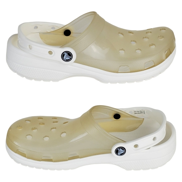 NWB Crocs unisex classic translucent clear slip on clogs white outdoor beach - Picture 4 of 13